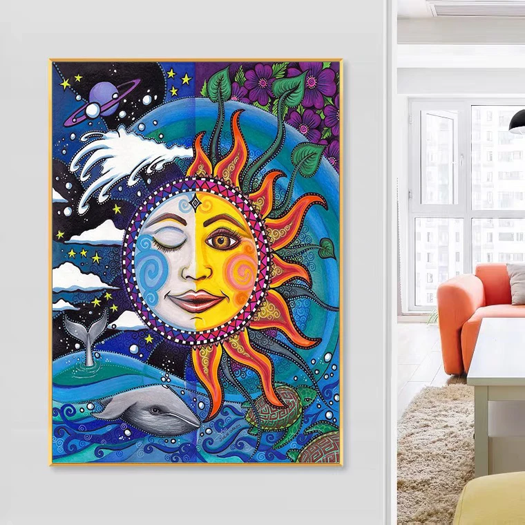 

GXMUL DIY New Full Diamond Sunflower Diamond Painting Round Diamond Square Diamond Living Room Bedroom Full Decoration Painting