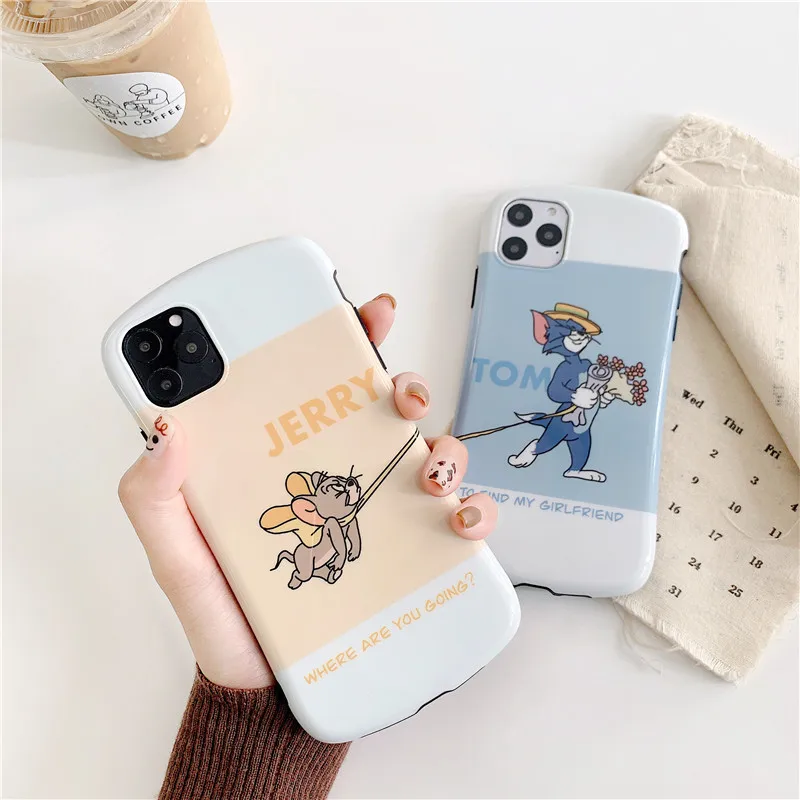 Маленький приталенный Чехол для телефона с мультипликационным принтом Том кот