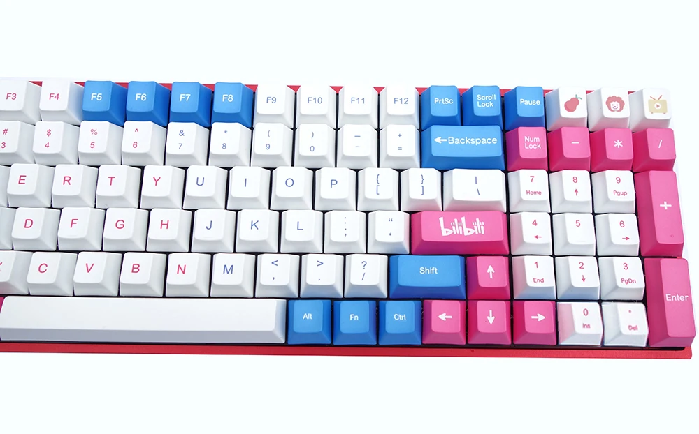 146-key Bilibili краситель-подложные клавишные колпачки pbt Вишневый профиль для переключатели Cherry MX для 60 84 87 96 108 механическая клавиатура