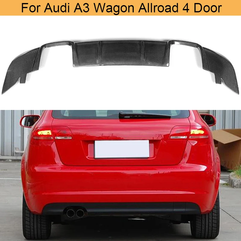 

Carbon Fiber Car Racing Rear Diffuser Lip Spoiler for Audi A3 Wagon Allroad 4 Door Only 2004 - 2011 Four outlet Not Sedan