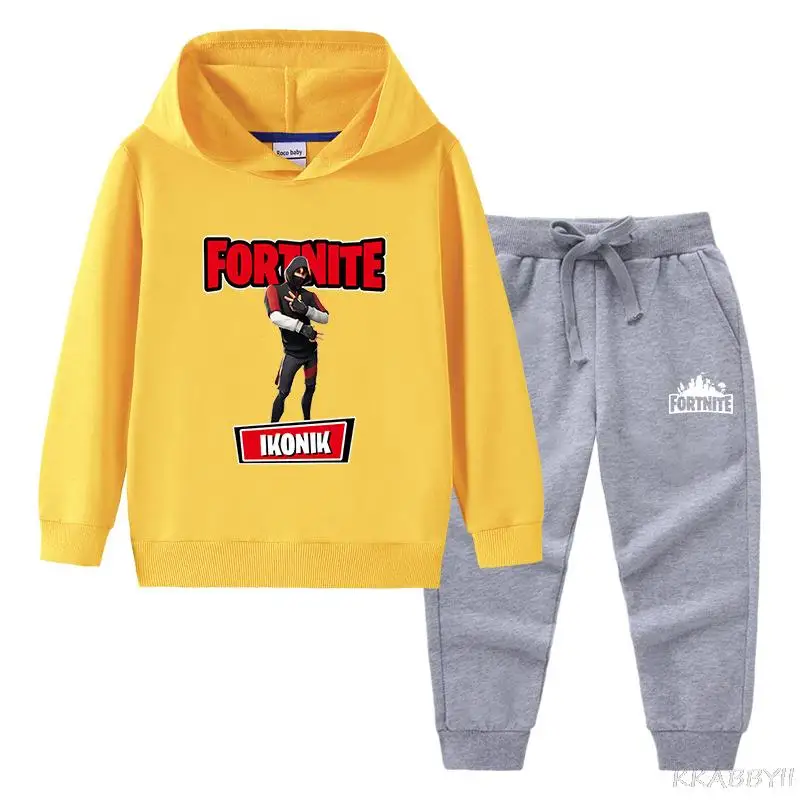 Комплект одежды для мальчиков и девочек Fortnites с мультяшным рисунком осенний