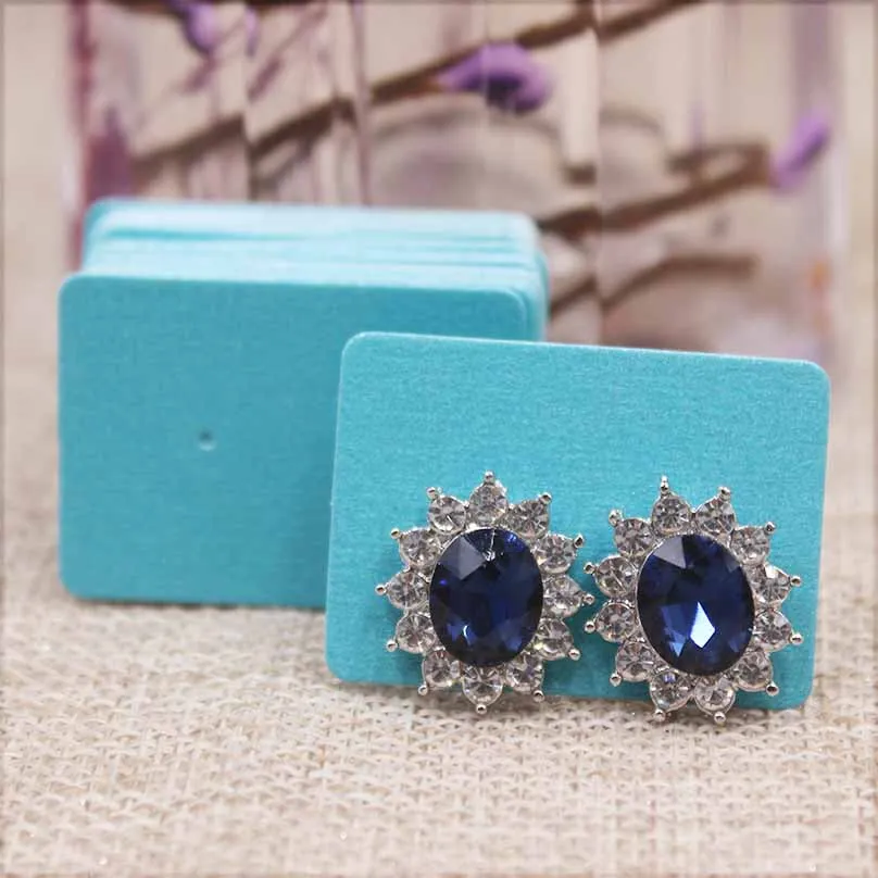 Wedding Gift tag 100pcs colorful color 3.5x2.5cm earring paper package card DIY small stud earring card white kraft  paper card