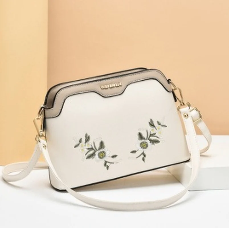 

Embroidery Small Bag Women 2021 Autumn Hot Sale New Fashion Fashion Pu Shoulder Messenger Bag Women