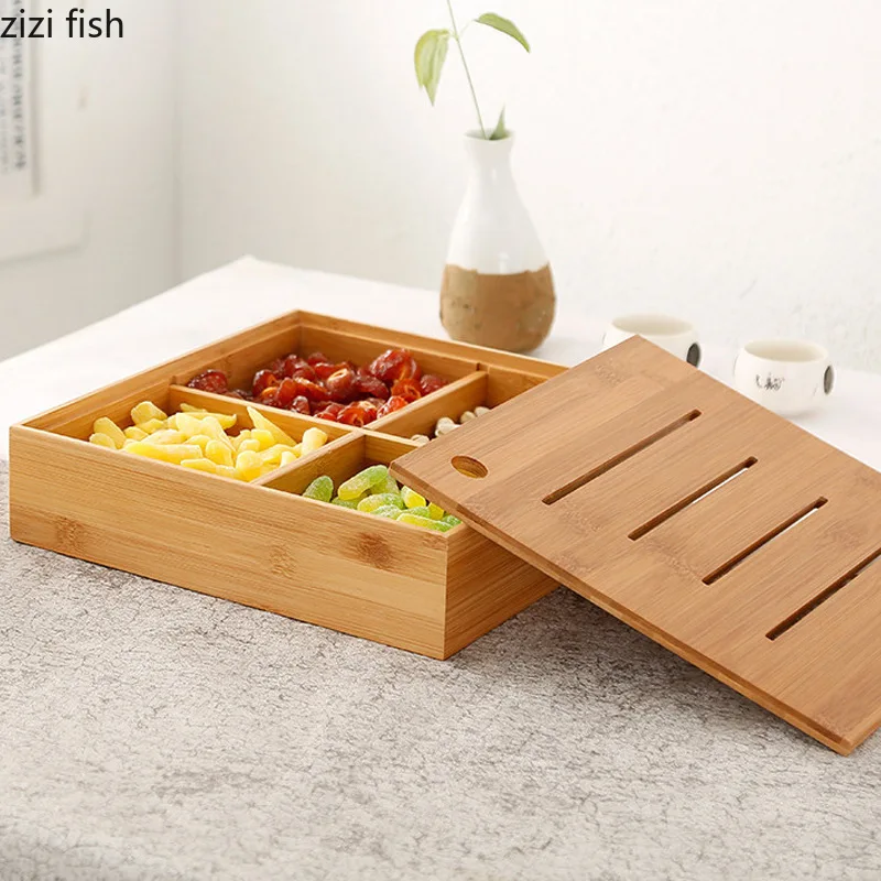 Деревянная коробка для сушеных фруктов креативная конфет с отделенной крышкой