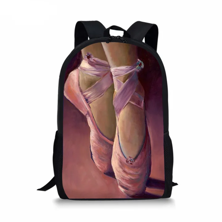 Розовая балетная обувь, балетная танцевальная картина, школьная сумка для девочек, Детский рюкзак, рюкзак для маленьких девочек, сумка для к...