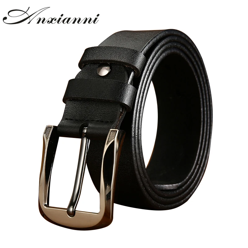 Ремень мужской кожаный брендовый Роскошный пояс с классической пряжкой в