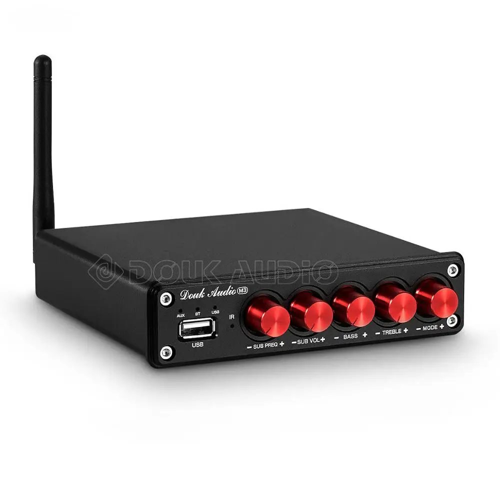 Усилитель звука Douk Hi Fi Bluetooth 5 0 стерео 2 1 каналов аудиоусилитель для сабвуфера USB