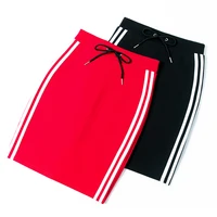 red black high waist women summer bodycon tight preppy mini sport pencil skirts good stretchy teen girls c297