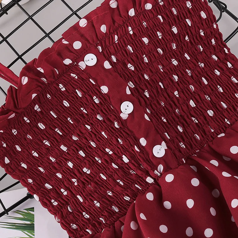 Платья для девочек 2021 летняя элегантная детская одежда в горошек подростков