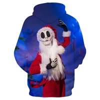 3dlong sleeve mens christmas eve horror skull hooded long sleeved lovers in a wave of coats manga t shirt oversized shirt