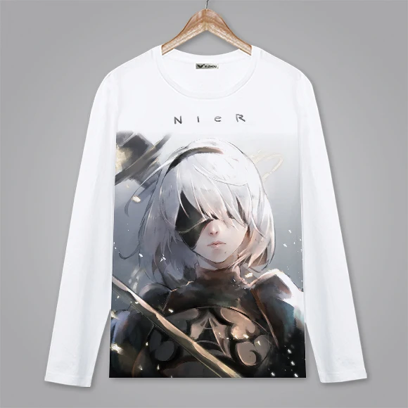 Футболка для косплея NieR: Automata аниме 2B YoRHa No.2 футболка с мультяшным принтом