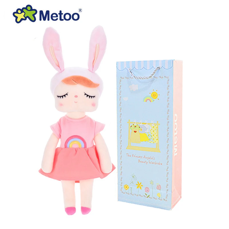 913-15 Кукла Metoo, плюшевые игрушки для девочек, милые Мультяшные фрукты, кролик Анжела, мягкие животные для детей, оригинальная коробка - Цвет: 913-15