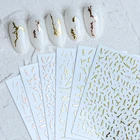 1 лист 2021 Новинка наклейка для ногтей розовое золото 3D ювелирные изделия горячее тиснение шарик узор поставляется клейкие подвески для ногтей рельефные геометрические