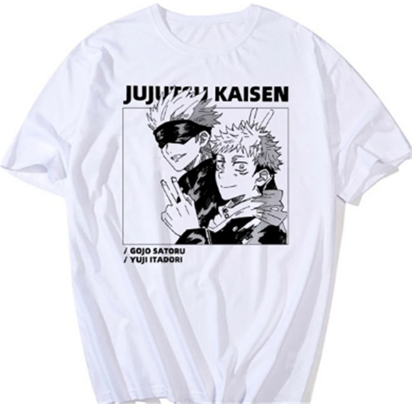 

Japanese Anime Jujutsu Kaisen T Shirt Men/Women Kawaii Top Summer Tops Yuji Itadori Graphic Tees Cartoon Unisex T-shirt Male
