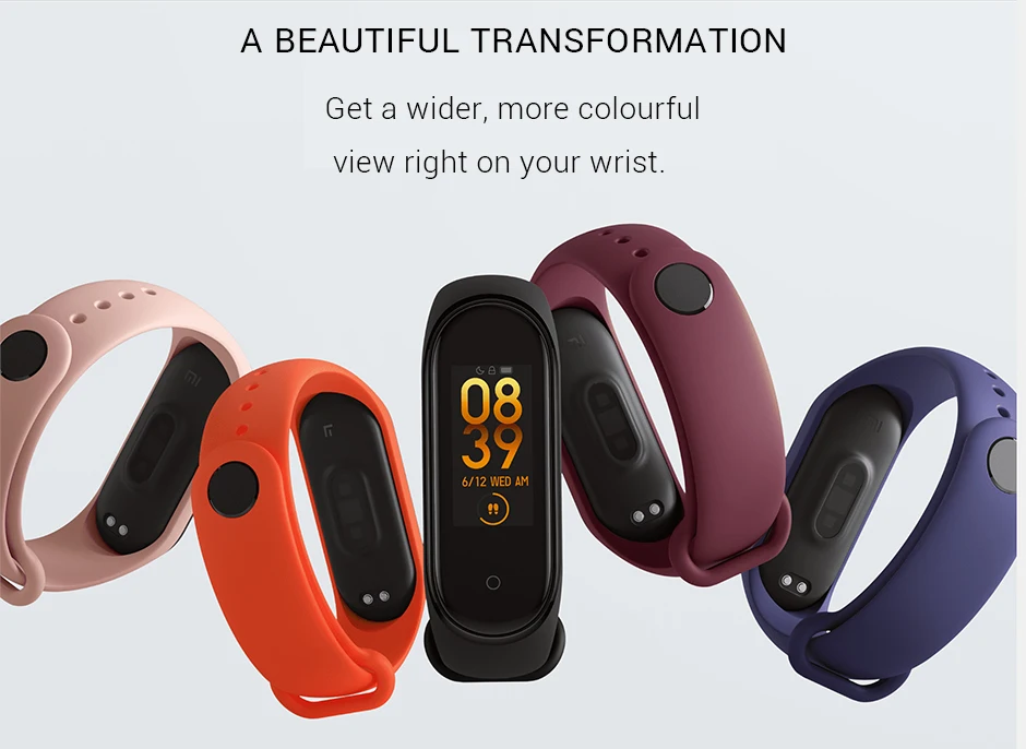 Xiaomi mi смарт-браслет 4, 3 цвета, AMOLED экран, mi Band 4, Smartband, фитнес-браслет, Bluetooth, спортивный, водонепроницаемый, SM