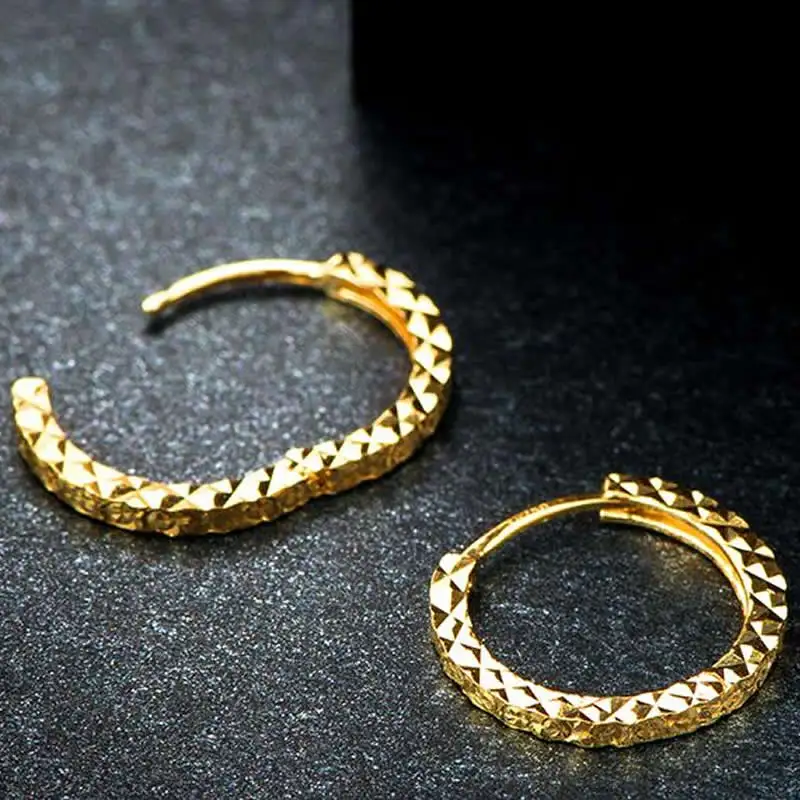 

Серьги-кольца женские золотые, 18 карат, AU750, ширина 1 см