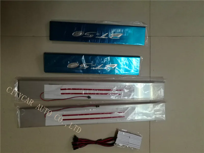 Автомобильная светодиодная Накладка на порог двери из нержавеющей стали для MAZDA