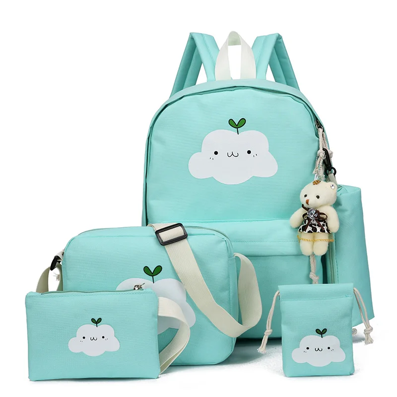 

New Fashion Nylon Backpack Schoolbags School For Girl Teenagers Casual Children Travel Bags Rucksack Cute Cloud Printing