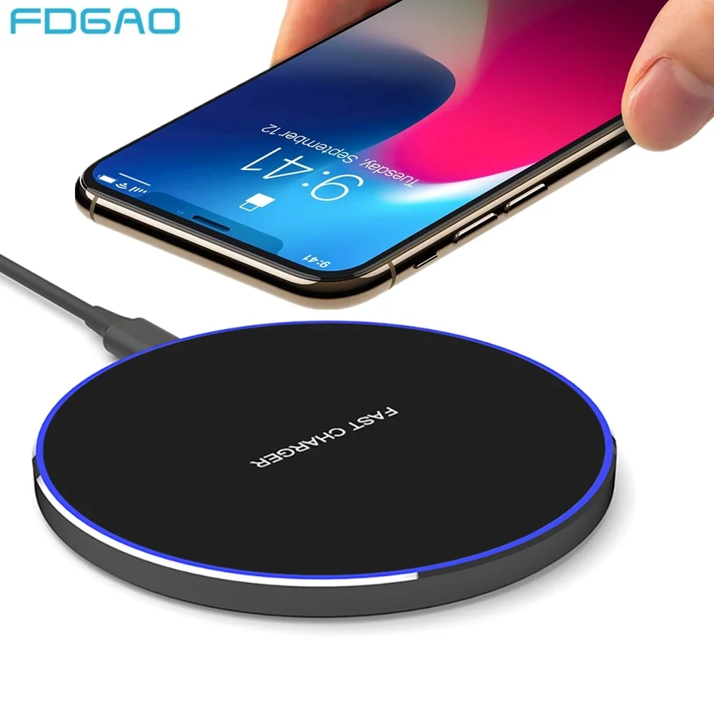 FDGAO 15 Вт Qi Быстрое беспроводное зарядное устройство для samsung S9 S10 Note 10 10 Вт QC 3,0 Беспроводная зарядная подставка для iPhone 11 Pro XS MAX XR X 8