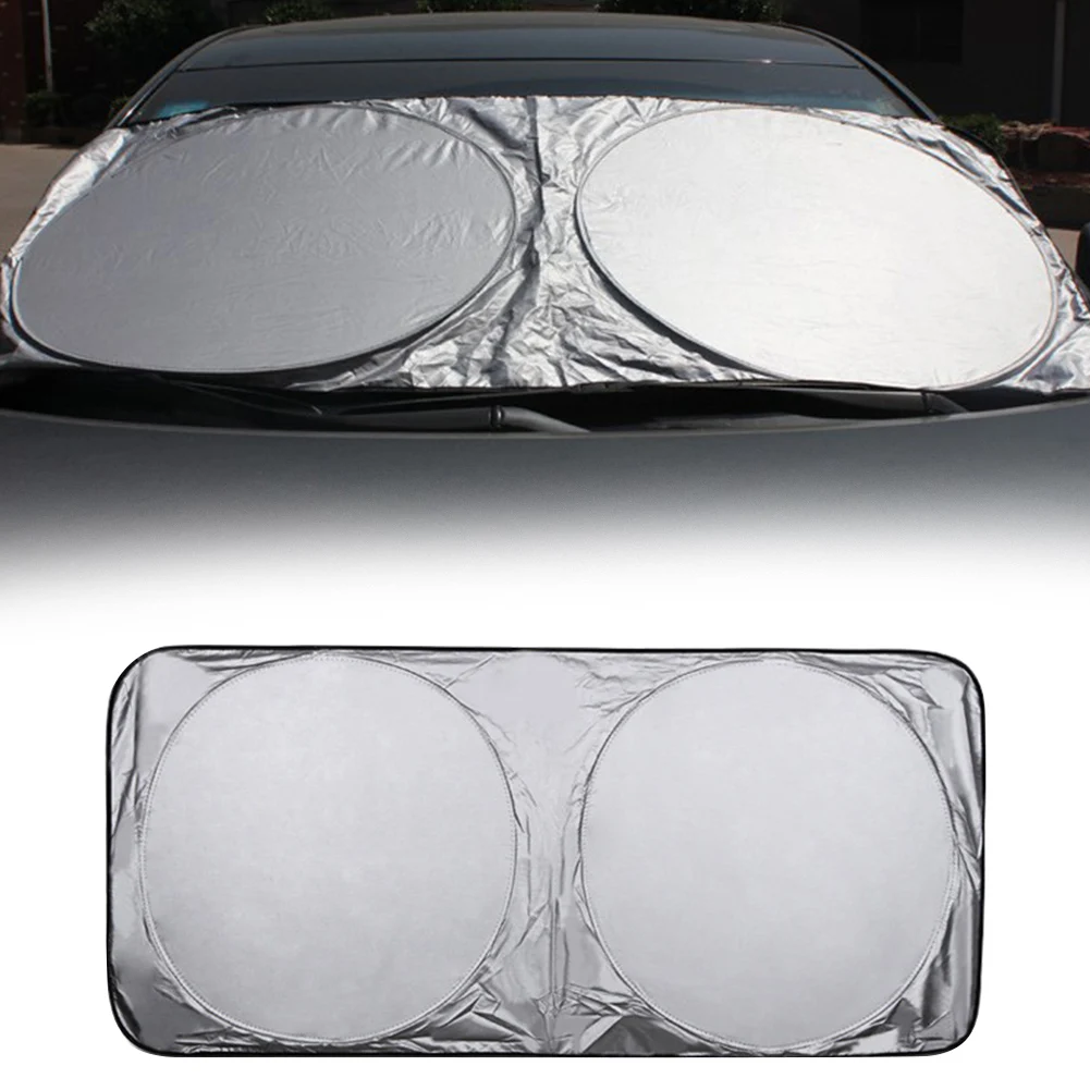 

Windshield With Cover Double Circle Car Sun Shade UV Protection Dust Protection Sun Visor Waterproof Folding Front