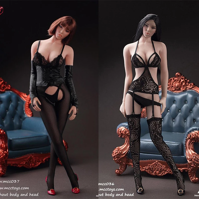 

1/6 Sexy Lace Hollow Underwear Lingerie Clothes Fit 12'' Female Large Middle Bust Action Figure Model MCC036 MCC037