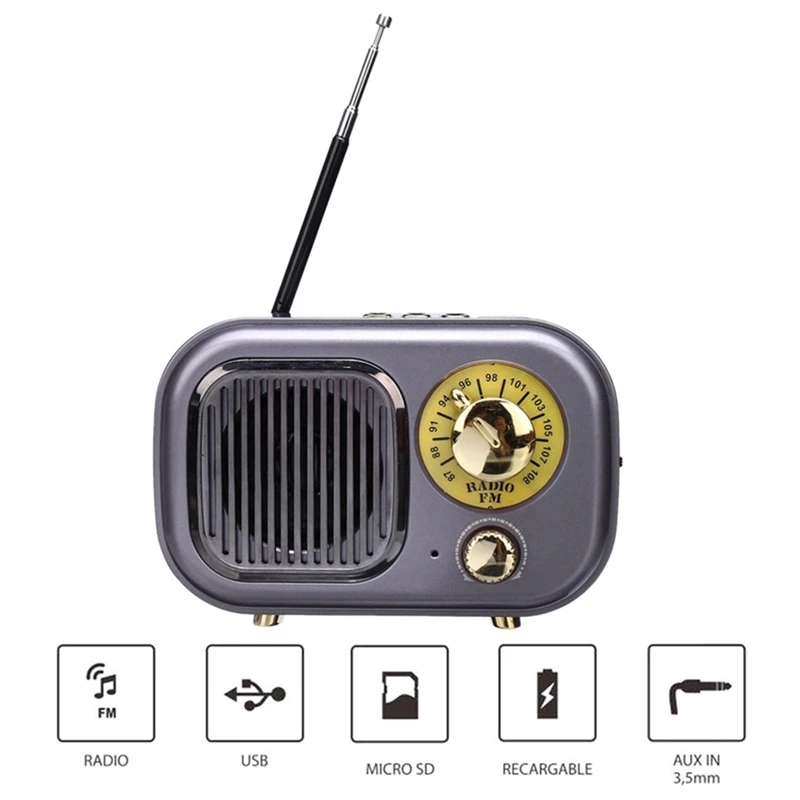 M 205BT музыка портативный fm радио карта многофункциональный Ретро стерео