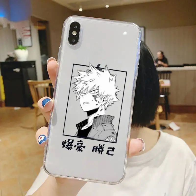 

My Hero Academia Midoriya Phone Case Transparent soft For iphone 5 6 7 8 11 12 s c se plus mini x xs xr pro max shell