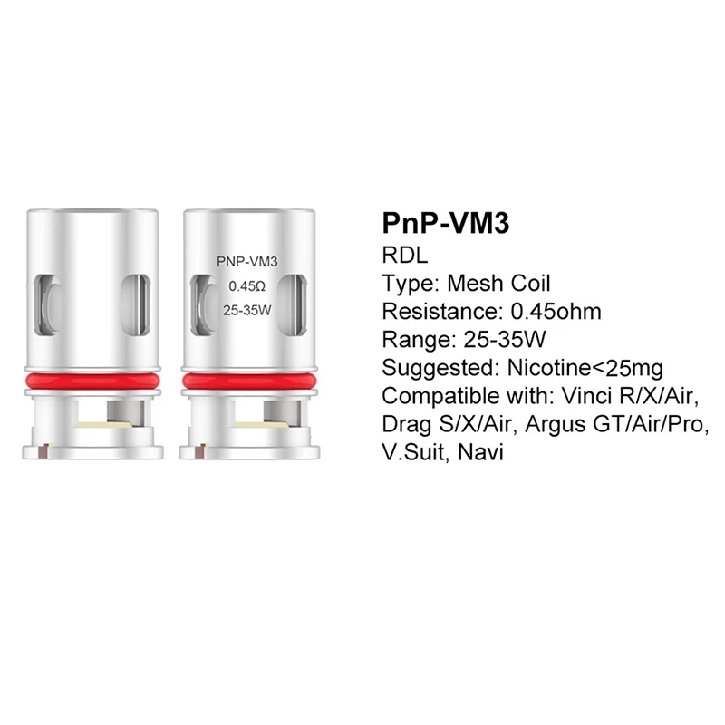 PNP сменная катушка VM3 Ом PnP для VINCI R/X/AIR DRAG S/X/AIR ARGUS GT/AIR/PRO V.SUIT NAVI Kit 5 шт. | Мобильные