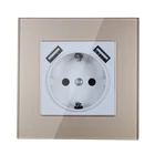 2019 новый дизайн USB настенная розетка золотистого цвета акриловый рамка Бесплатная доставка двойной USB Порты и разъёмы 5V 2A Usb KDG-01