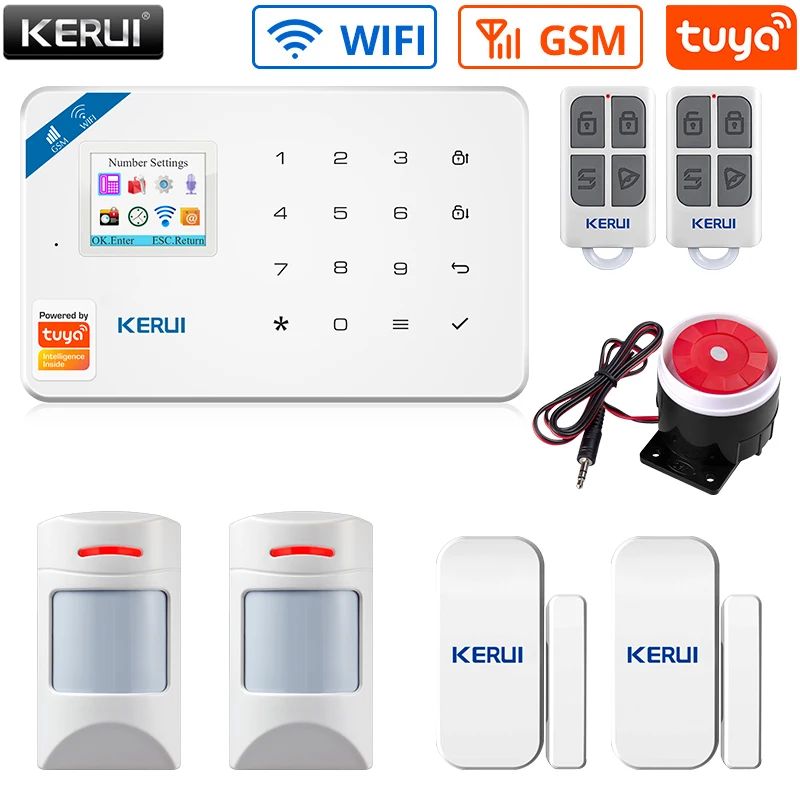 KERUI TFT Color Screen W181 WIFI GSM Alarm System Home Safety Call Push APP Remote Control Wireless Anti-pet PIR Sensor Alarm