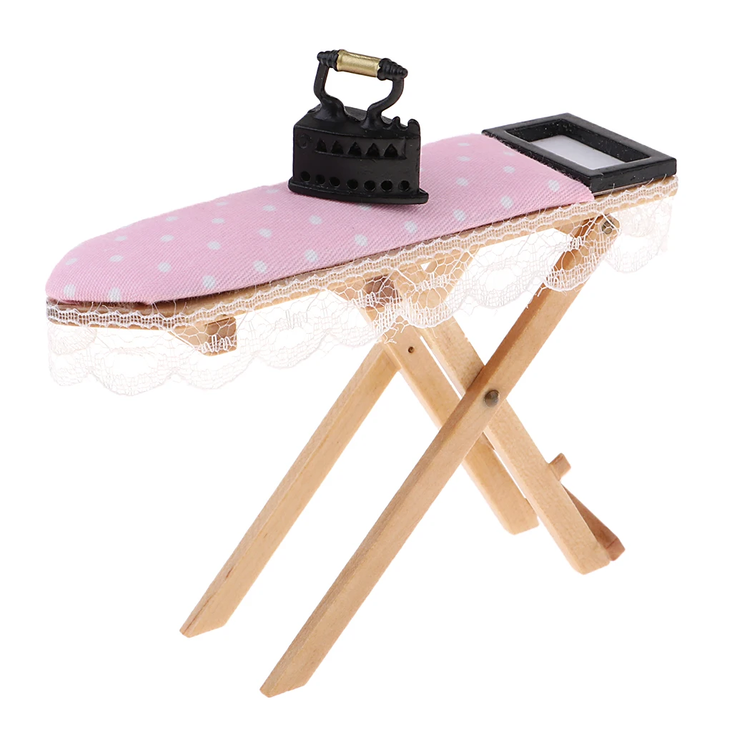 

1:12 Dollhouse Miniature DIY Iron, Sewing Machine & Model Stand Room Decor