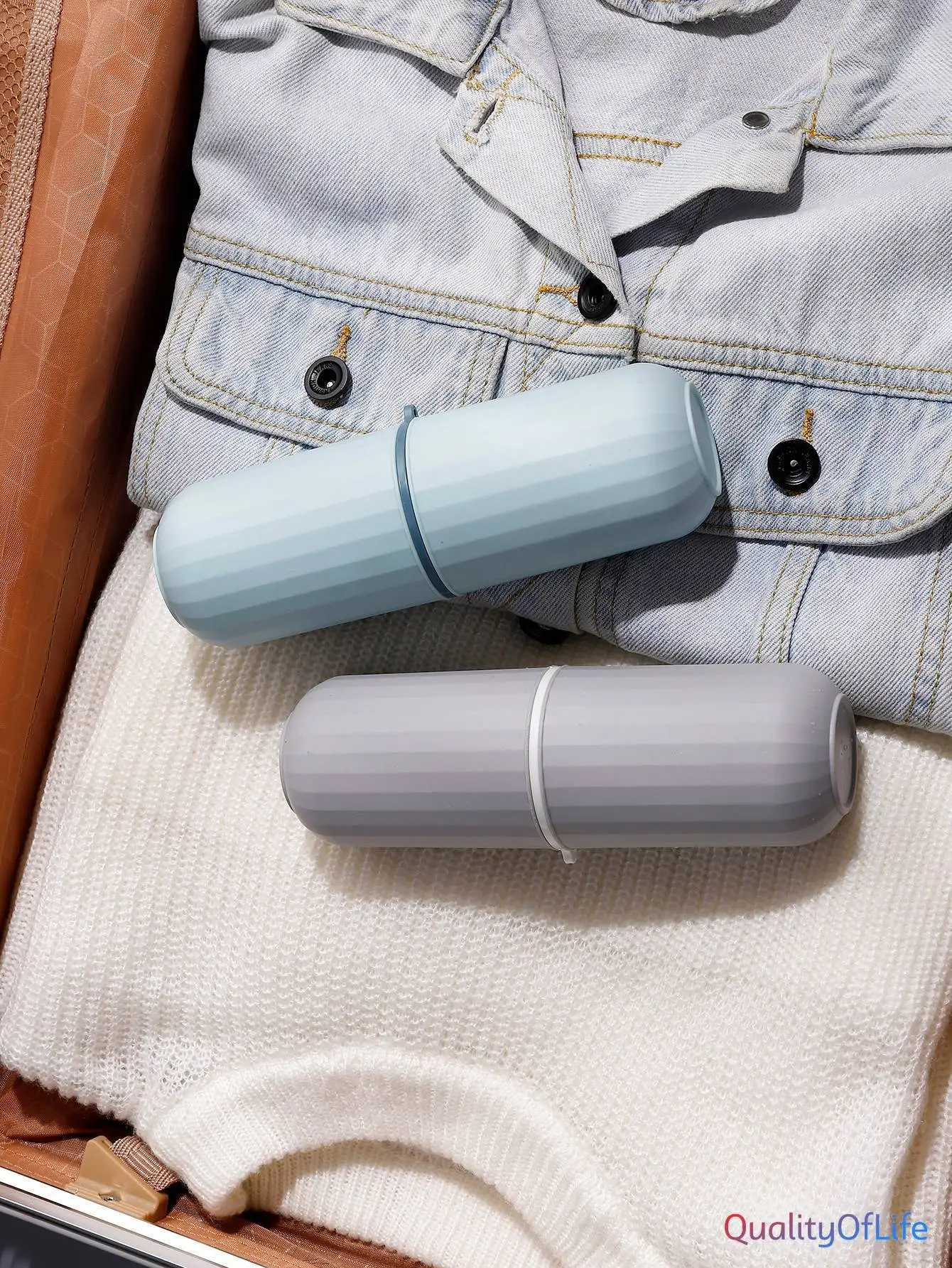 

1pc Random Color Toothbrush Box one-size Multicolor Plain Travel Storage PP 10% TPRTravel Packing Cubes