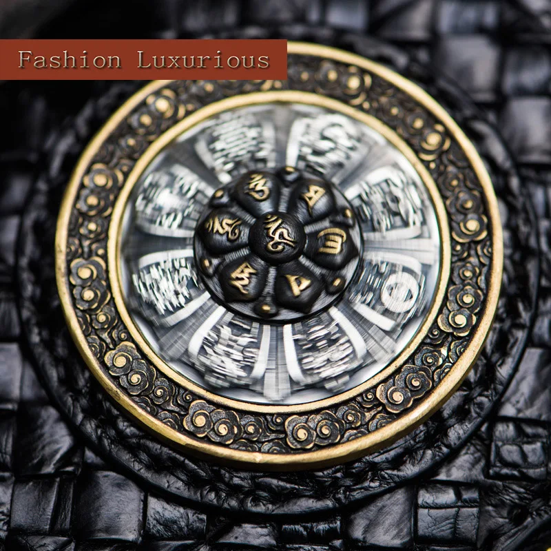 Unisex handmade wallet Crocodile leather woven long zipper bag Vintage Chinese style leather vertical wallet