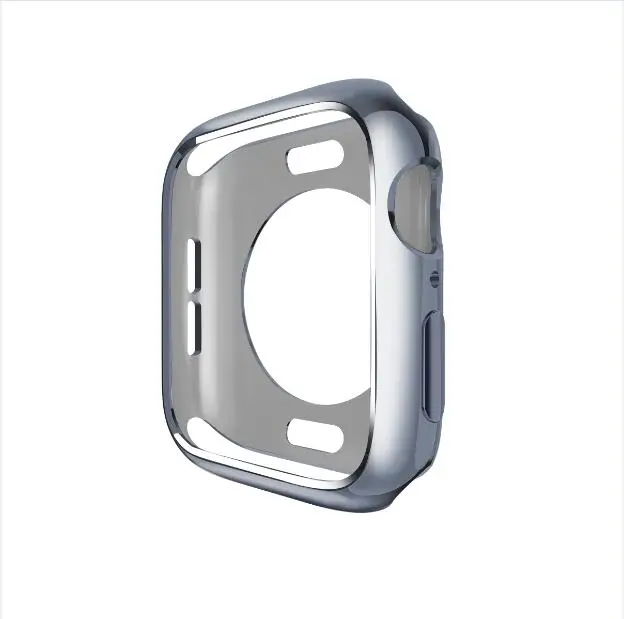 Gray Гибкий покрытый ТПУ чехол для Apple Watch 42 мм 38 мм 40 мм 44 мм мягкий бампер Рамка протектор для iWatch Series5 4 3 2 1 - Цвет ремешка: Gray
