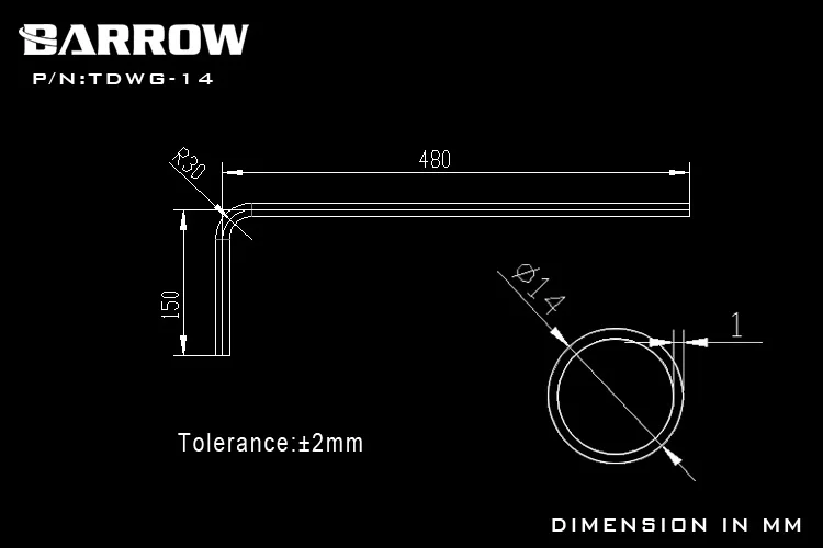 Металлическая жесткая трубка Barrow, внешний диаметр 14 мм, стандартная медная хромированная металлическая трубка, одинарная/двойная 90 градусо... от AliExpress WW