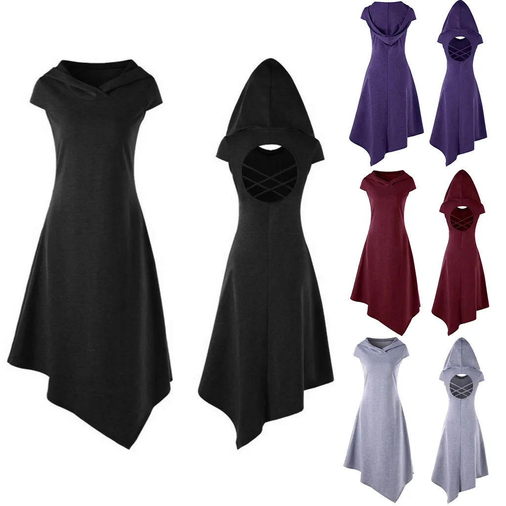 2019 женское платье Брендовое рождественское короткий рукав шляпа с вырезами плащ