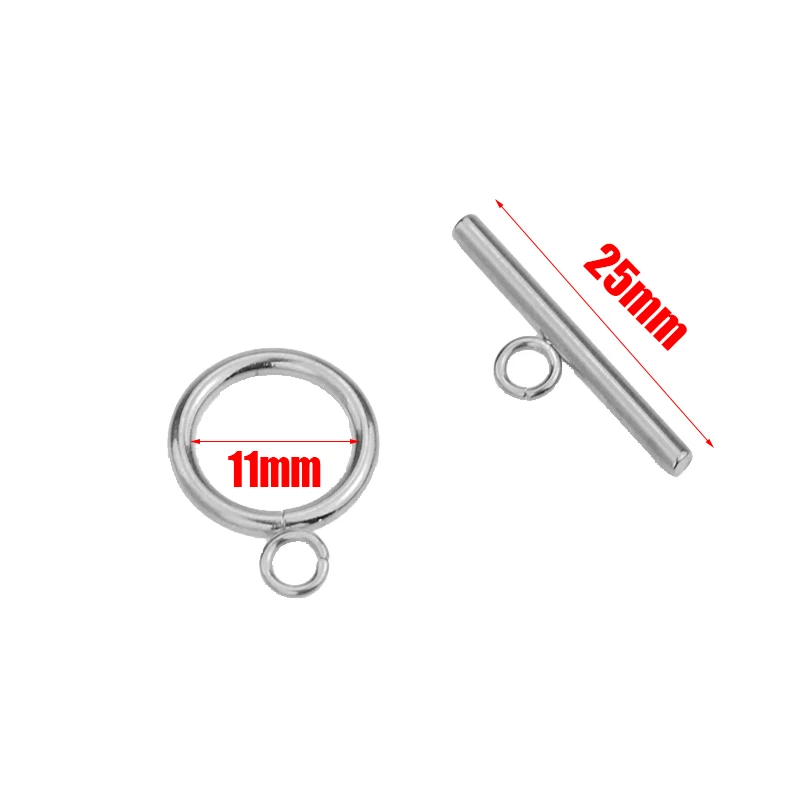 OT buckle 11mm steel 5 комплектов отполированные высокого качества из нержавеющей стали открытые пряжки разъемы для DIY браслет ожерелье ювилирные изделия фурнитура изготовление аксессуаров - Цвет: OT buckle 11mm steel