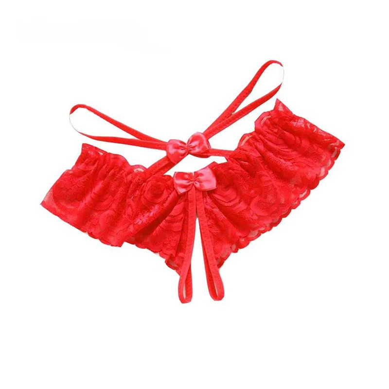 Кружевное ночное белье трусики с бантом стринги нижнее сексуальное эротические