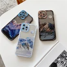 Чехол Snow Mountain для телефона iPhone 13 11 12 Pro Max X XR 7 8 Plus, мягкая задняя крышка