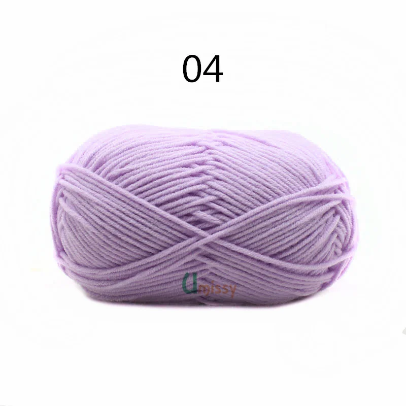 04 36pcs 36 шт./лот, ручная вязка, шерстяная линия, окрашенная, горячая Распродажа, хлопковая Детская Пряжа молочного оттенка, гребенная хлопковая пряжа для вязания крючком, 62 цвета - Цвет: 04 36pcs