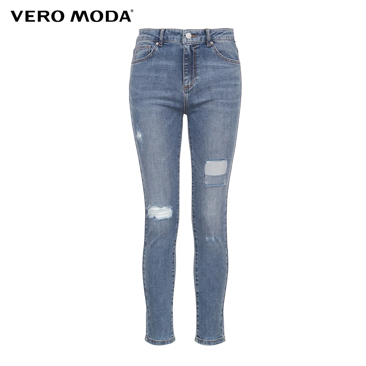 

Vero Moda Women Cotton Slim Fit Ripped Cropped Pencil Jeans | 320149556
