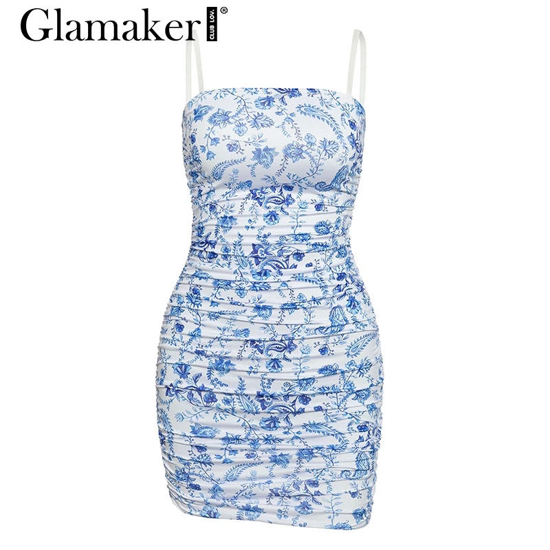 Dress 1 Гламурное сексуальное платье для девочек с цветочным узором и короткими зимнее платье Для женщин элегантное облегающее платье для ночного клуба, мини-платье женский без рукавов лазерной трубки синий платье - Цвет: Dress 1