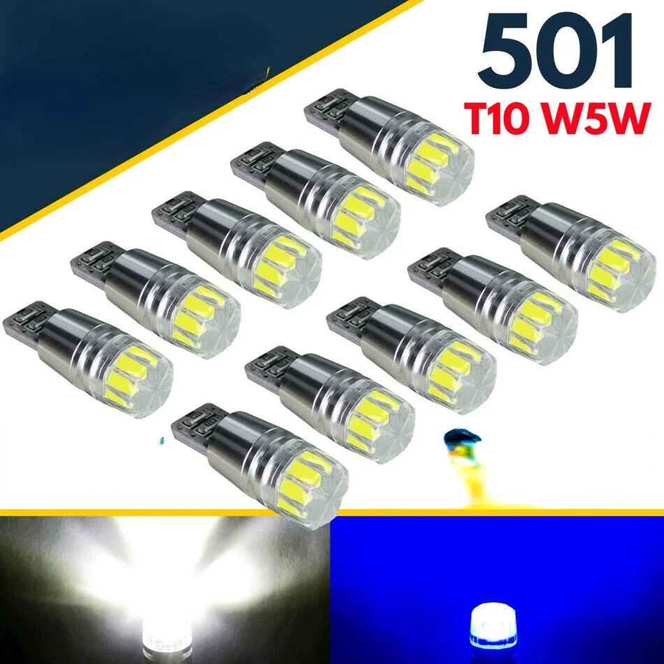 

Led 501 Xenon Bulbs T10 White Side Light Car Van Wedge Lamp 12v