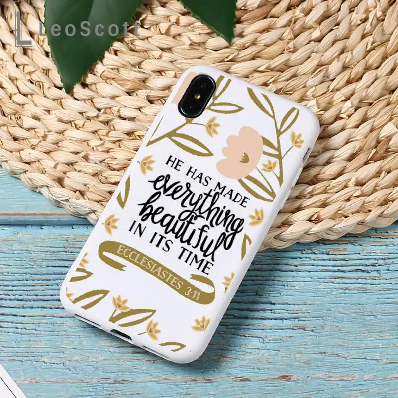

Jesus Bible Quotes Phone Case Candy Color for iPhone 11 12 mini pro XS MAX 8 7 6 6S Plus X 5S SE 2020 XR