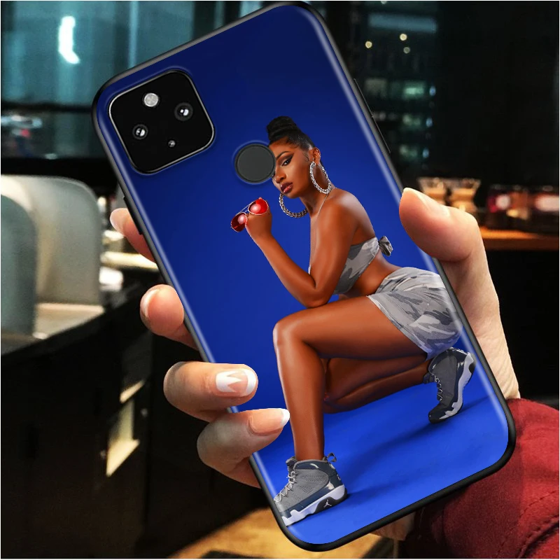 

Megan thee stallion Rapper Shockproof Cover for Google Pixel 5 4 4A XL 5G Black Phone Case Shell Soft Fundas Coque Capa