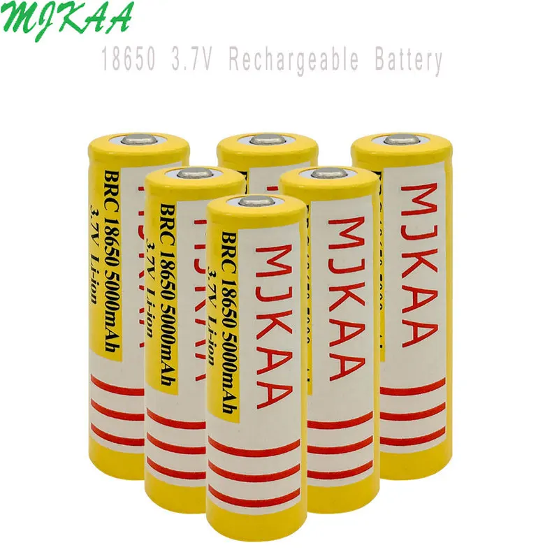 18650 3,7 V 5000mAh MJKAA литий-ионная аккумуляторная батарея большой емкости T6 фонарик источник налобный фонарь