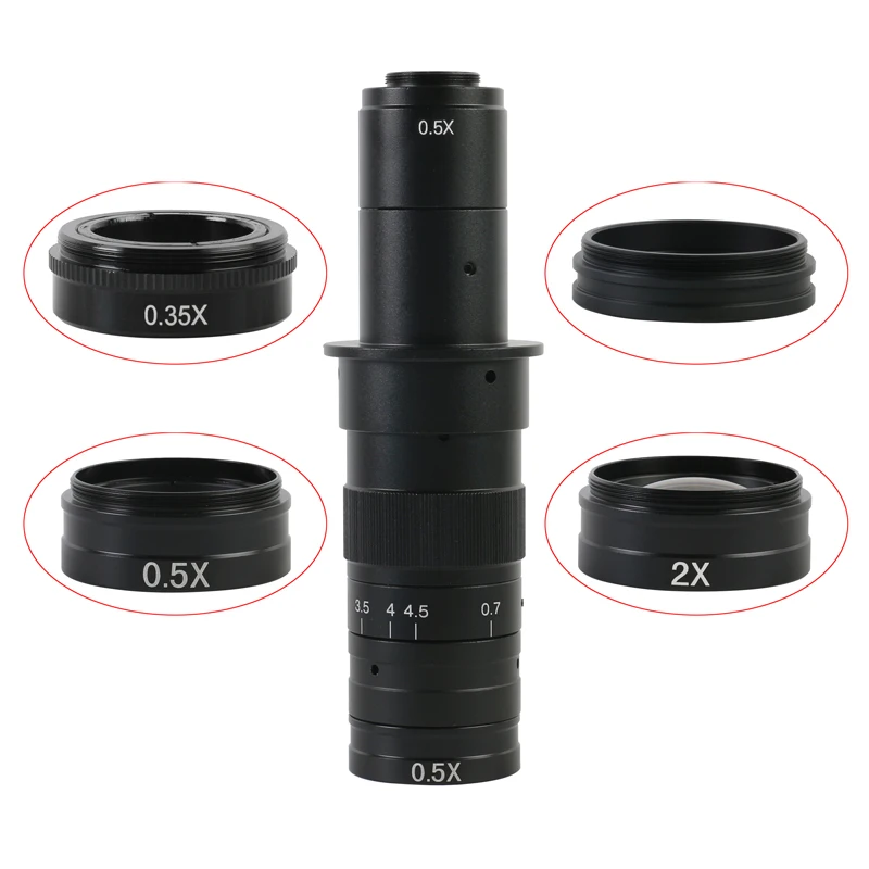 0.3X 0.35X 1X 0.5X 2.0X Вспомогательный объектив Barlow для 120X/180X/300X C-Mount промышленный зум-объектив