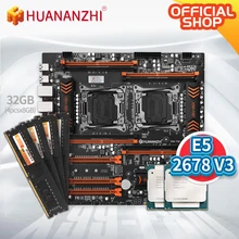 HUANANZHI X99 F8D X99 Motherboard Intel Dual  with Intel XEON E5 2678 V3*2 with 4*8GB DDR4 NON-ECC  memory combo kit NVME USB