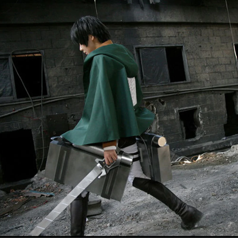 Аниме атака на Титанов зеленый гигантский карнавальный костюм накидка с