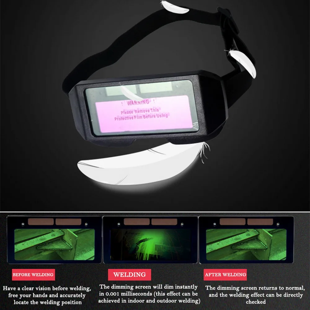 

Auto Darkening Welding Helmet Automatic Light Change Auto Darkening Anti- Eyes Shied Goggle Glasses for Eyes Glasses